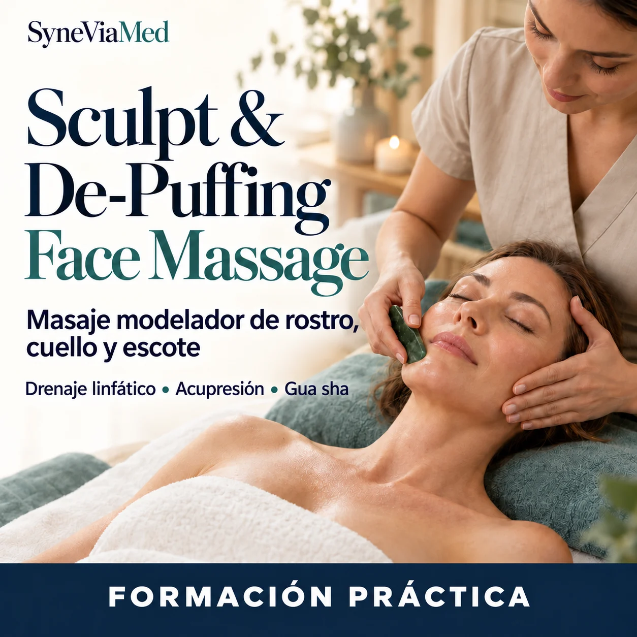 Sculpt & De-Puffing Face Massage – formación práctica de SyneViaMed