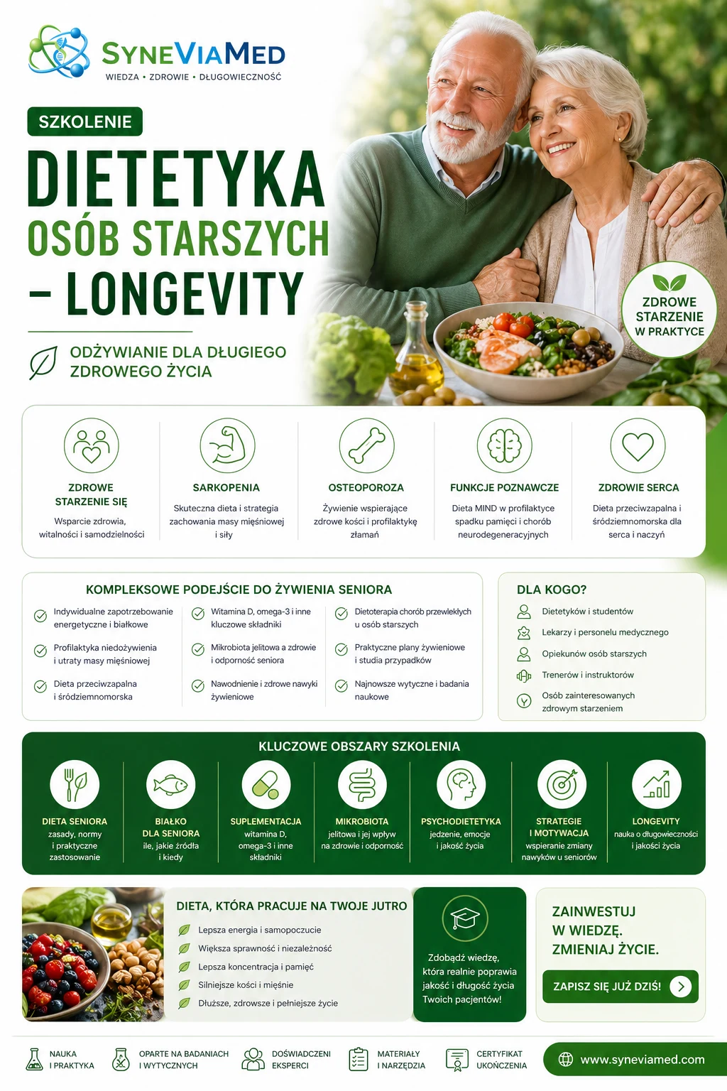 Dietetyka osób starszych - Longevity – szkolenie SyneViaMed