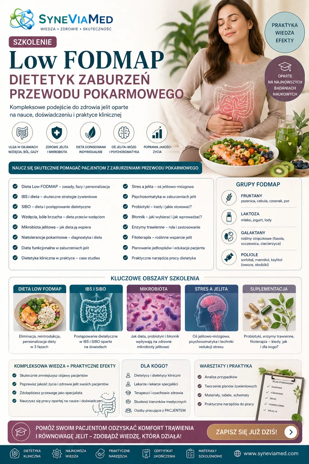 Low FODMAP - Dietetyk zaburzeń przewodu pokarmowego – szkolenie SyneViaMed