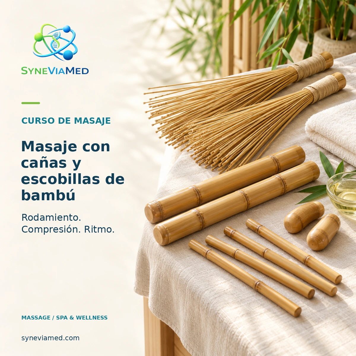 Masaje con bambú y escobillas de bambú – Samurai Bamboo – SyneViaMed
