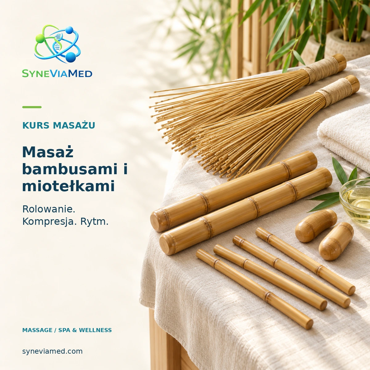 Masaż bambusami i miotełkami bambusowymi Samurai Bamboo – SyneViaMed