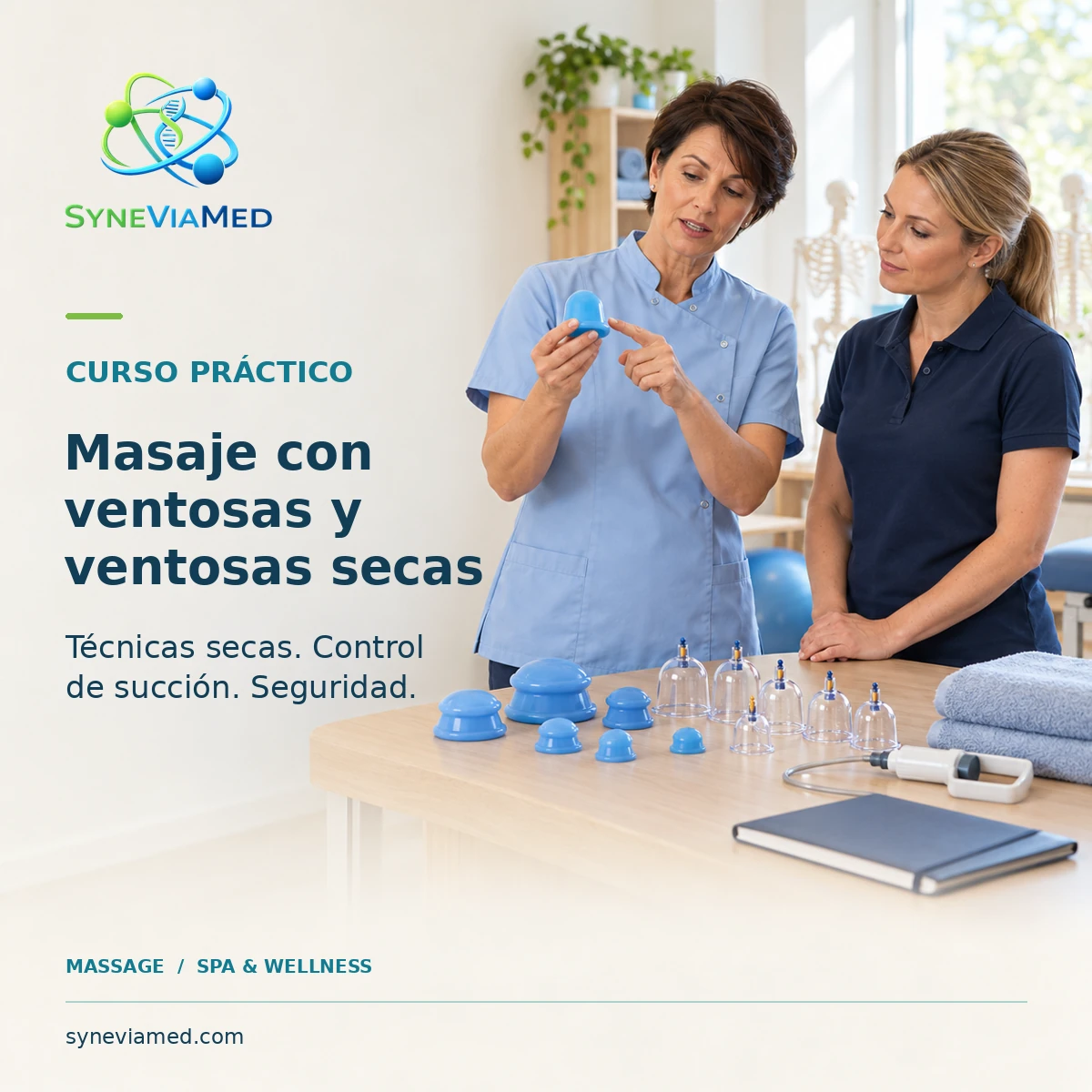Curso práctico: masaje con ventosas y ventosas secas – SyneViaMed
