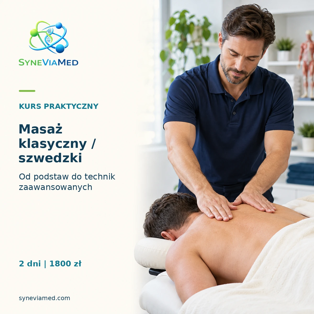 Masaż klasyczny / szwedzki – od podstaw do technik zaawansowanych – SyneViaMed