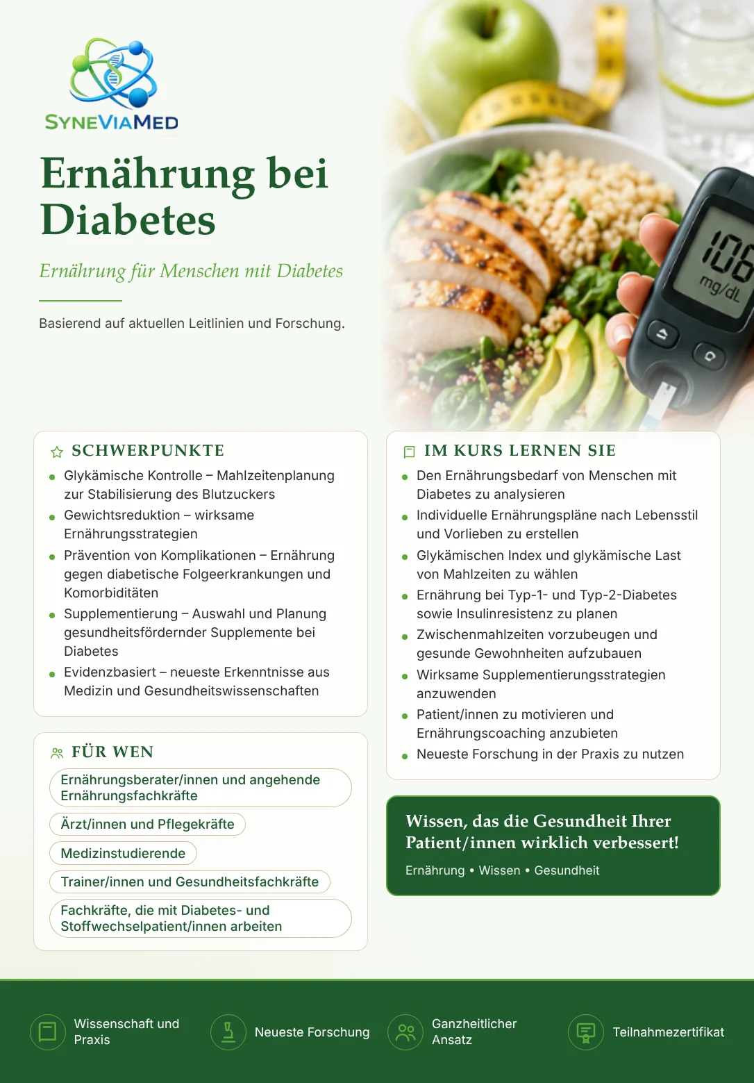 Ernährung bei Diabetes – Schulung, SyneViaMed