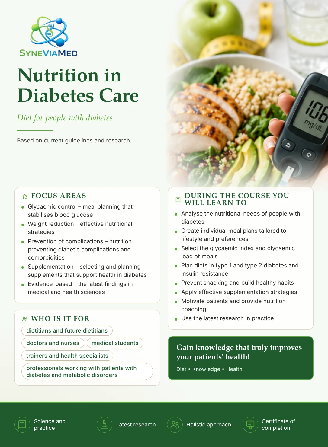 Nutrition for Diabetes – training course, SyneViaMed