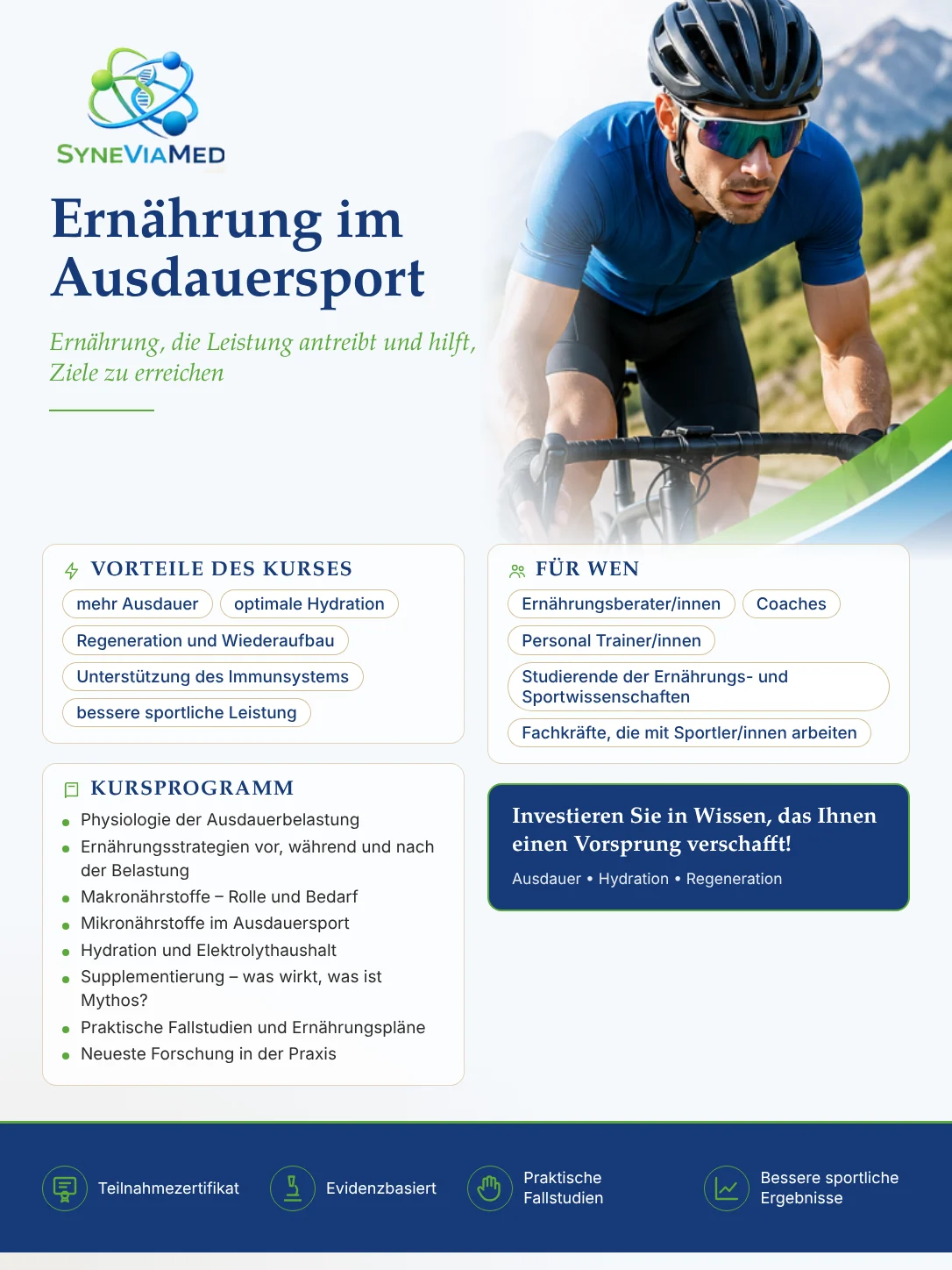 Sporternährung für Ausdauersportler – Schulung, SyneViaMed
