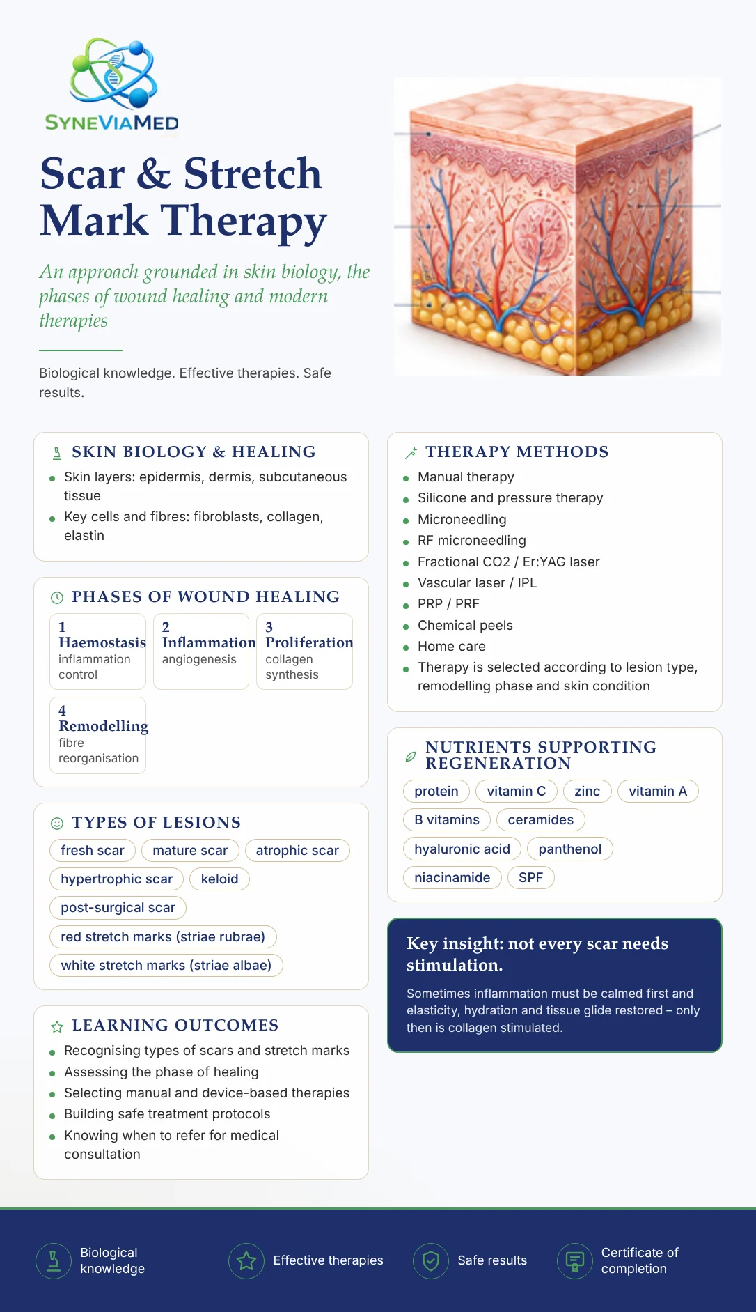 Scar & Stretch Mark Therapy – training course, SyneViaMed