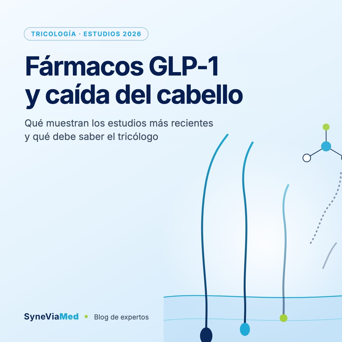 Fármacos GLP-1 (Ozempic, Wegovy, Mounjaro) y caída del cabello: lo que debe saber el tricólogo
